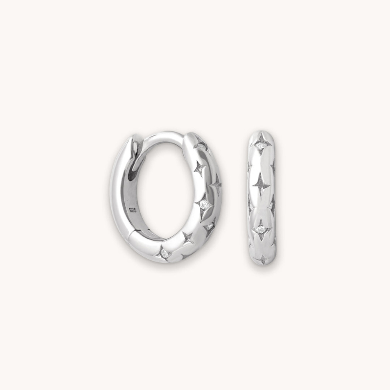 Gold Starburst Huggie Earrings for Women