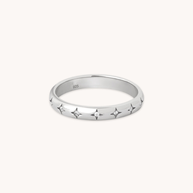 Radiant Star Pattern Ring for Women
