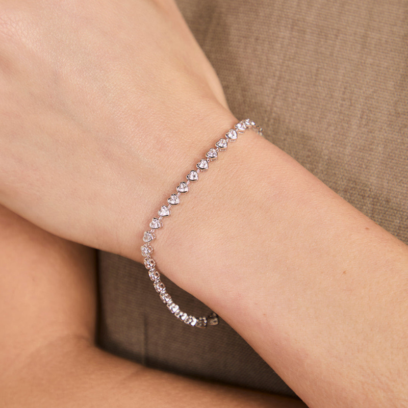 Elegant Heart Tennis Bracelet for Women