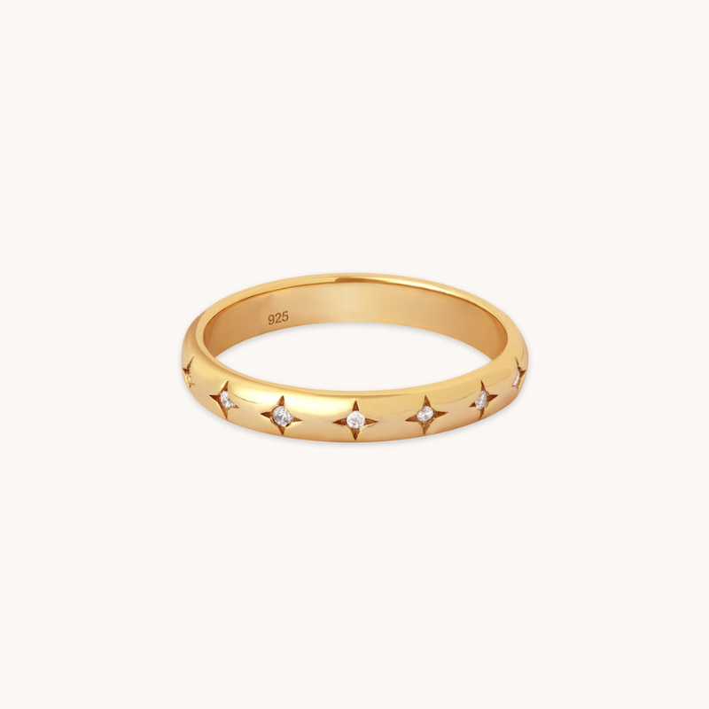 Radiant Star Pattern Ring for Women