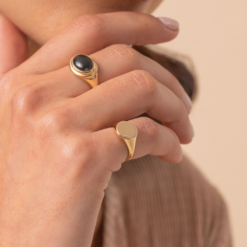 Modern Minimalist Signet Ring for Women