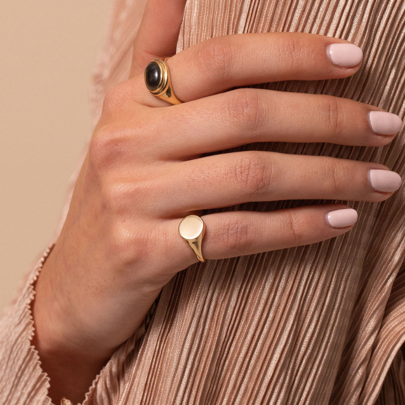 Modern Minimalist Signet Ring for Women