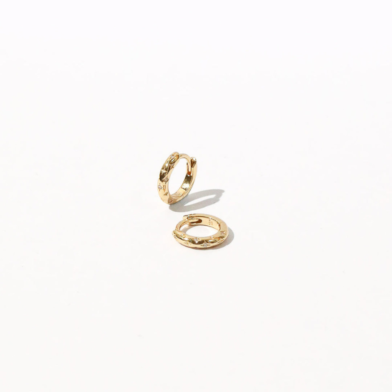 Gold Starburst Huggie Earrings for Women