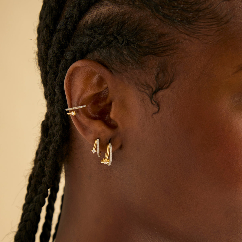 Elegant Crystal Hoop Huggie Earrings for Women