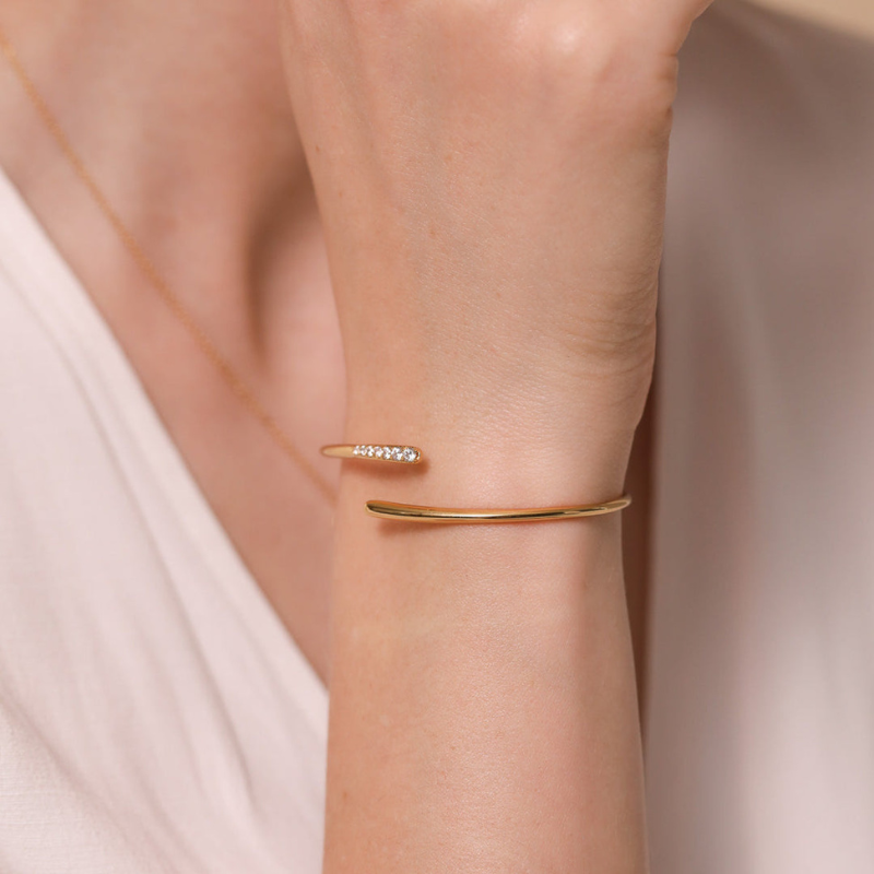 Delicate Crystal Accent Cuff for Women