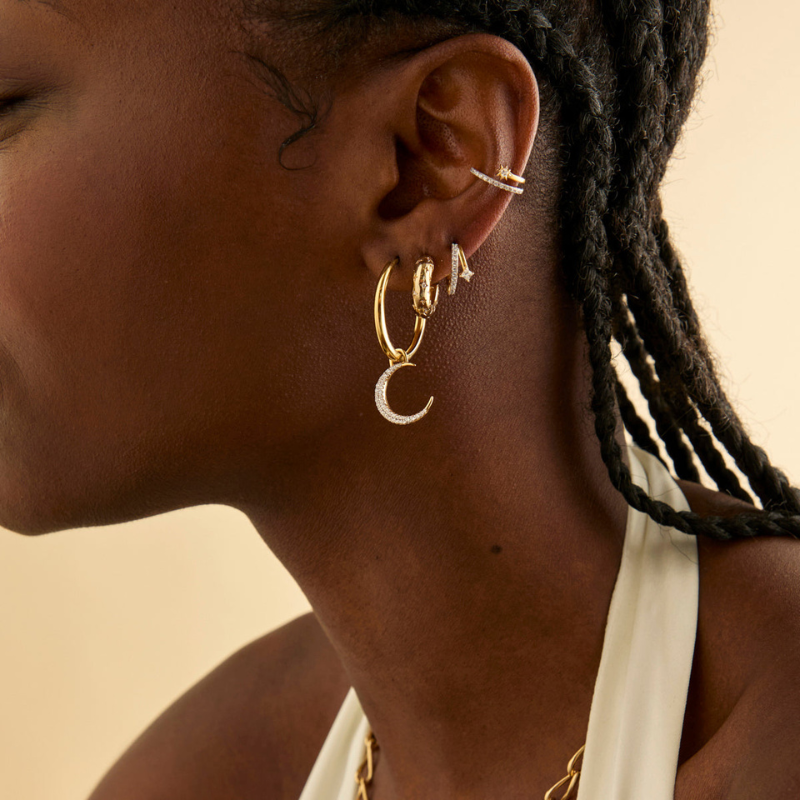 Elegant Crystal Hoop Huggie Earrings for Women