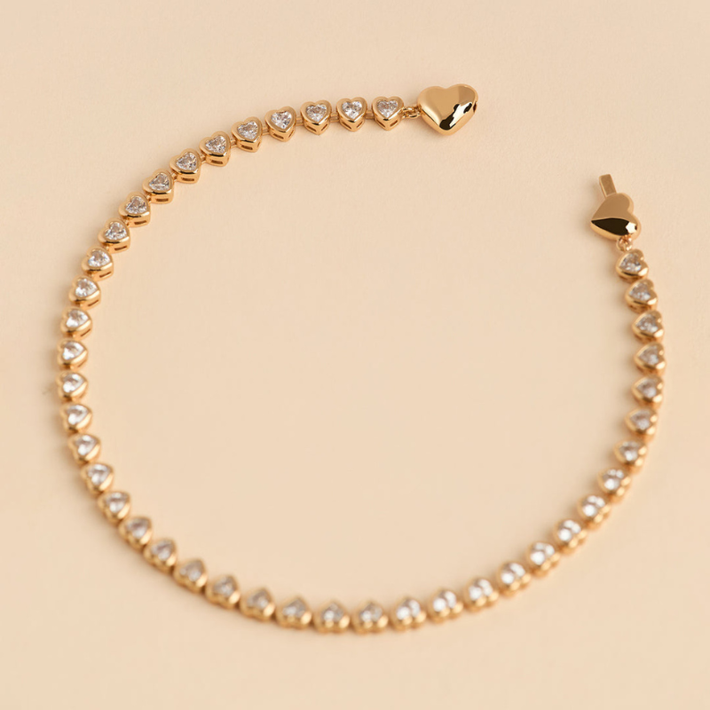 Elegant Heart Tennis Bracelet for Women