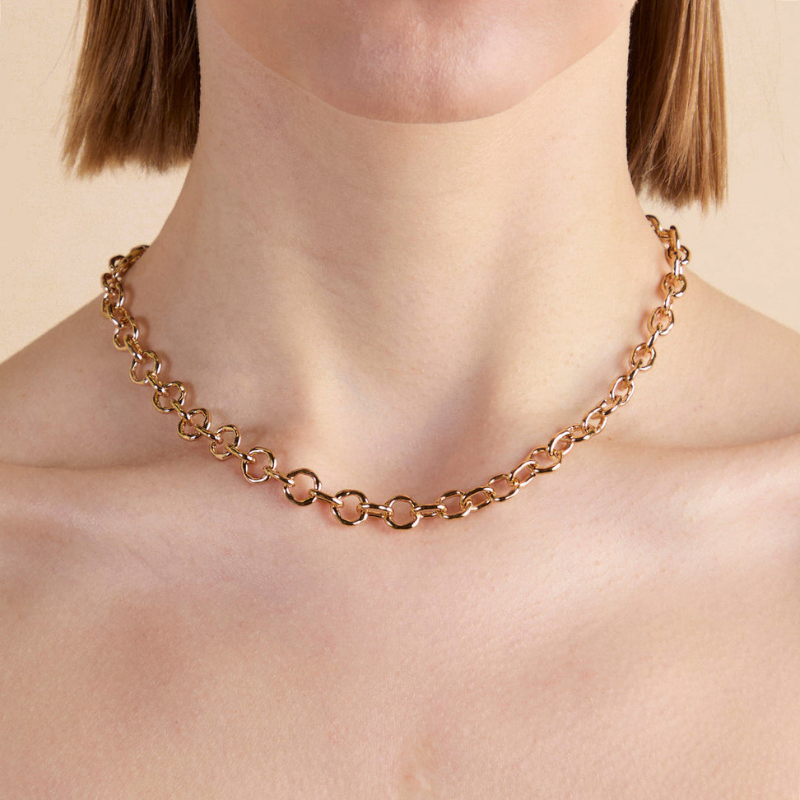 Classic Round Link Necklace for Women