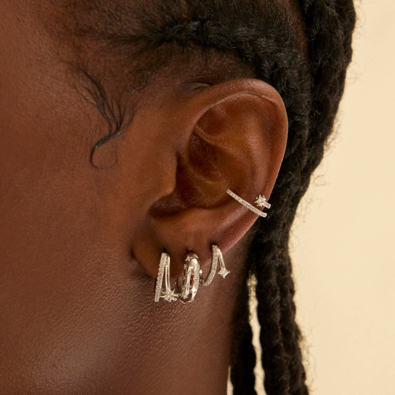 Elegant Crystal Hoop Huggie Earrings for Women