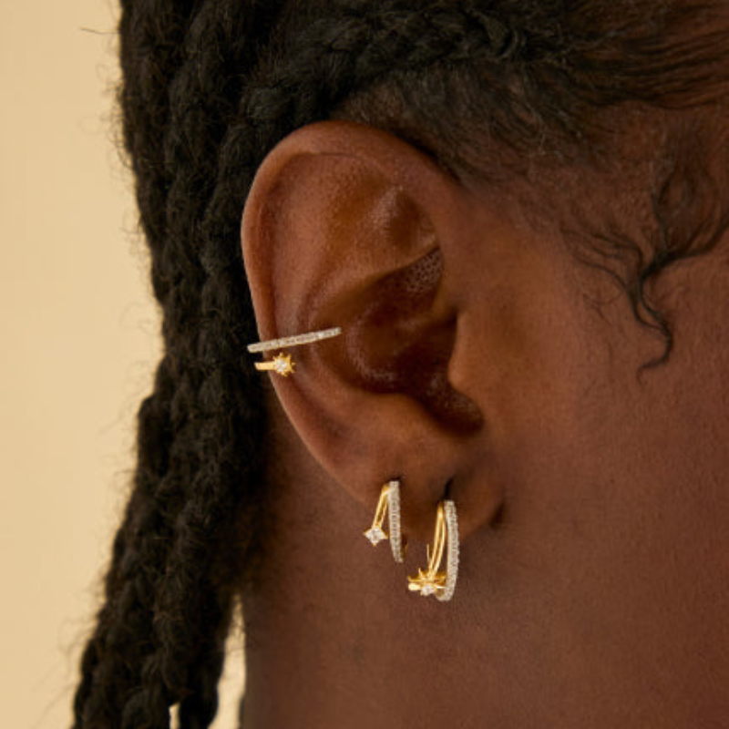 Elegant Crystal Hoop Huggie Earrings for Women