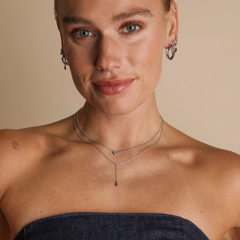 Minimalist Opal Duo Pendant Necklace for Women