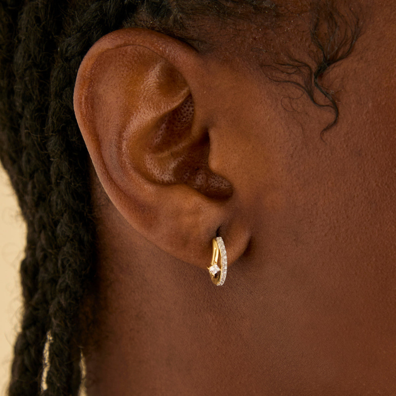 Elegant Crystal Hoop Huggie Earrings for Women