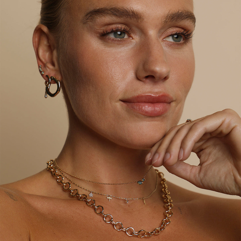 Minimalist Opal Duo Pendant Necklace for Women