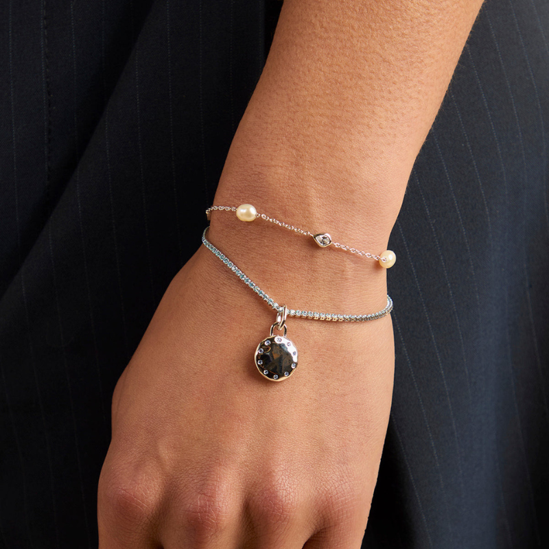 Gold Pearl & Crystal Accent Bracelet for Women