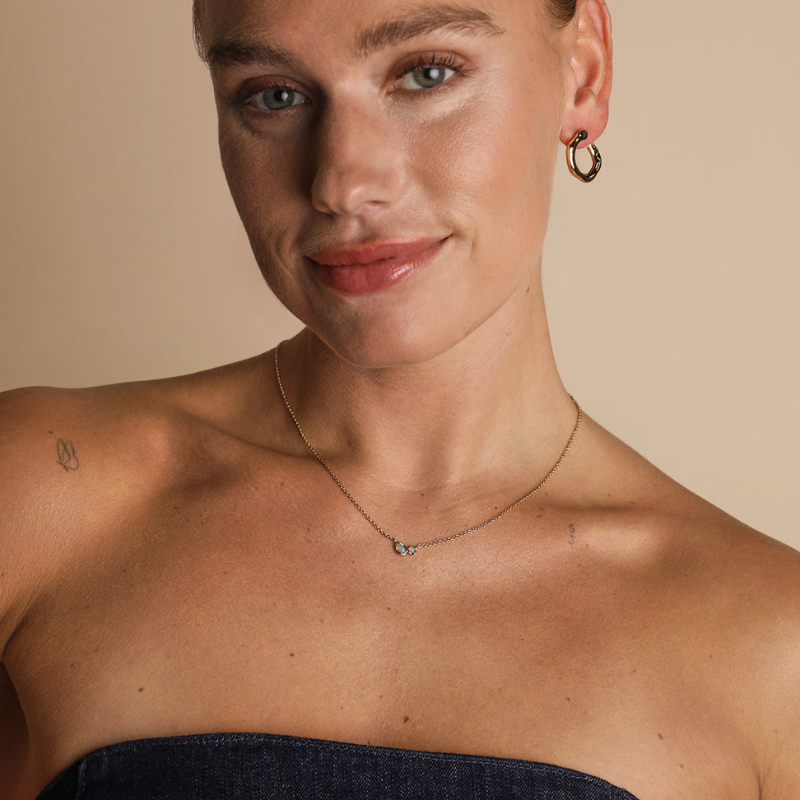 Minimalist Opal Duo Pendant Necklace for Women