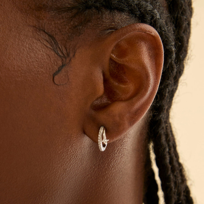 Elegant Crystal Hoop Huggie Earrings for Women